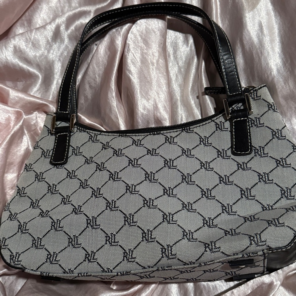 Ralph Lauren Black and White Signature Tote